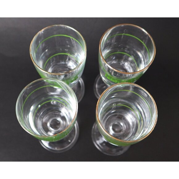 4 Vintage Irish Coffee Stemmed Glasses Shamrocks Barware - Picture 4 of 4
